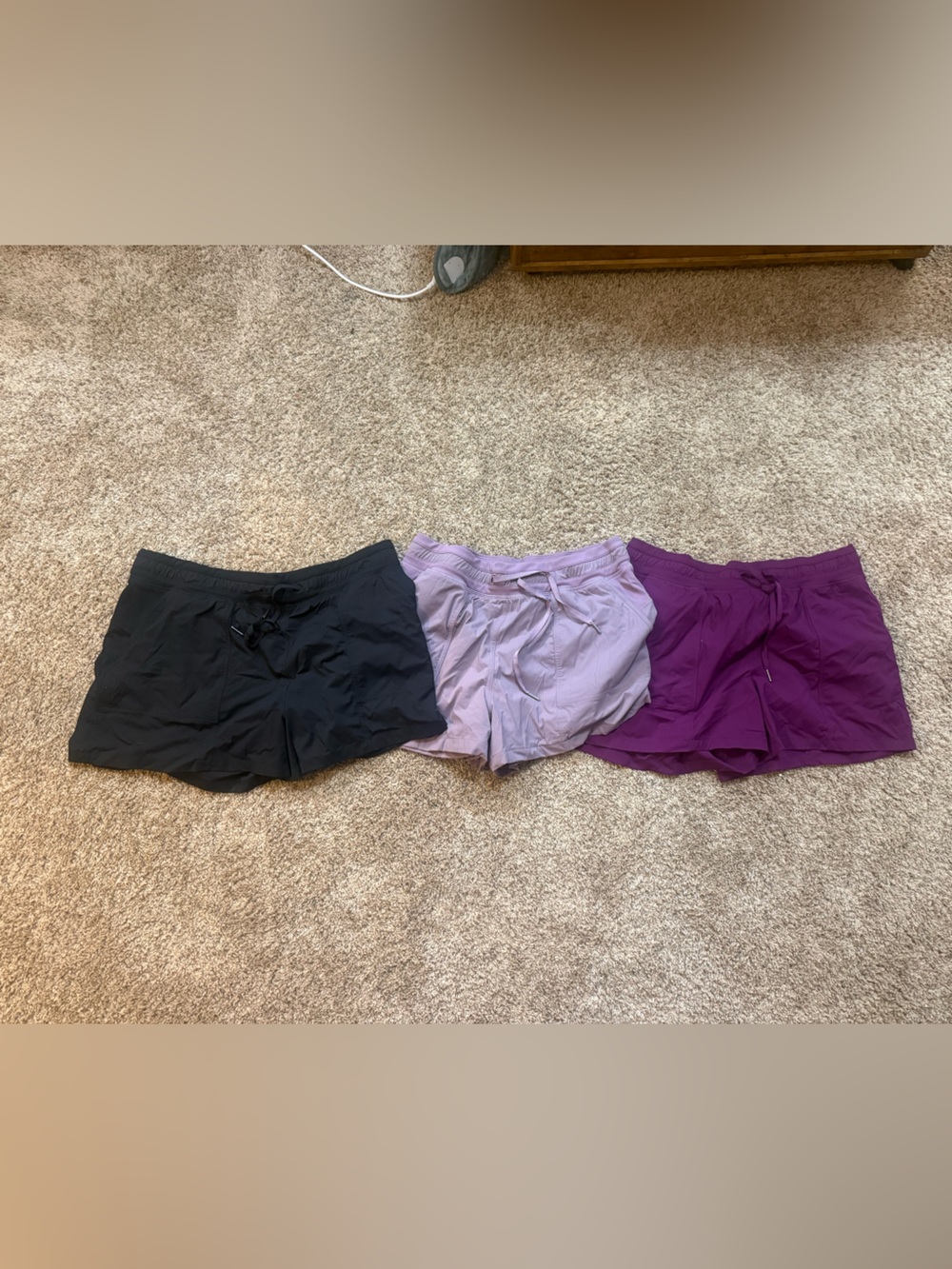 Lululemon Dance Studio 3.5” shorts — Black, Light Lavender, Purple - size 14
